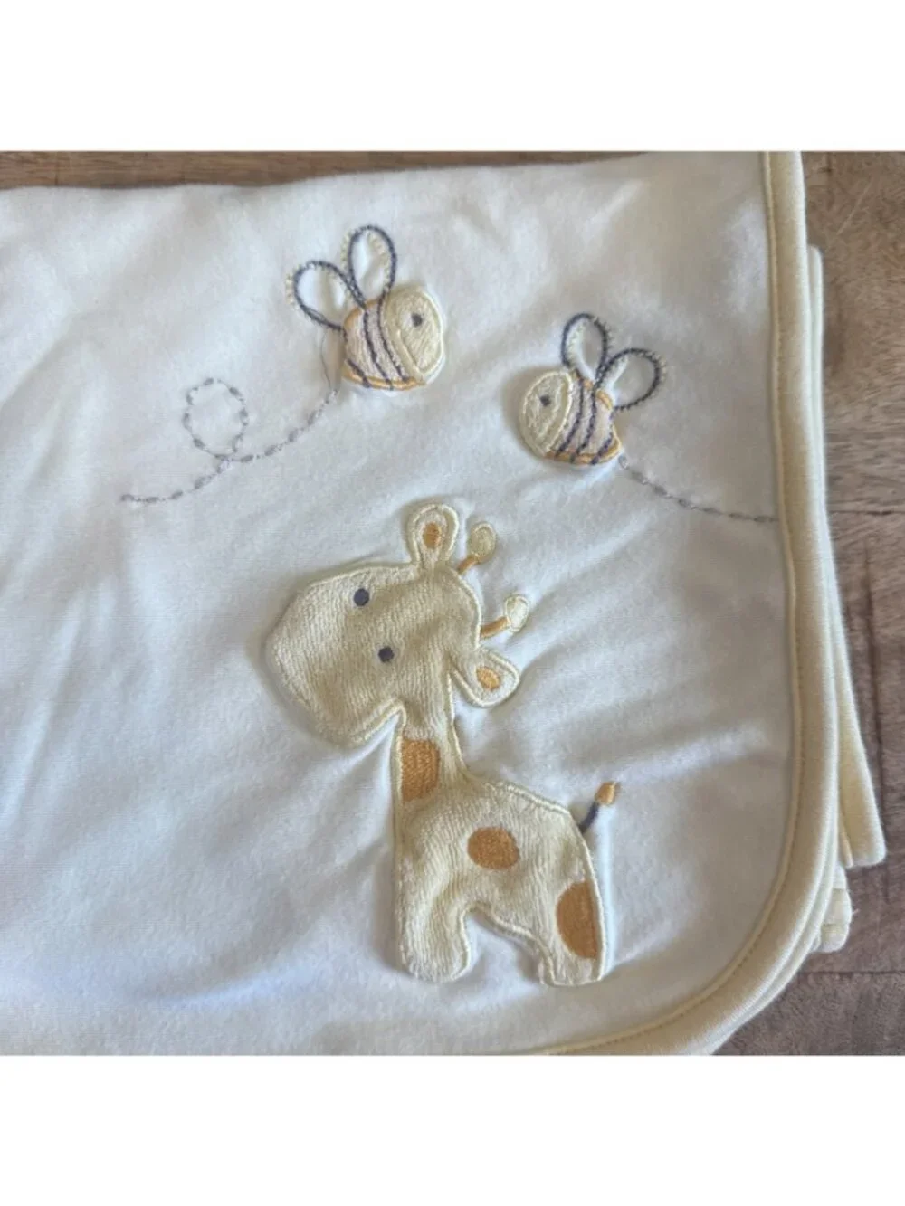 Carters Yellow Giraffe Bee Baby Blanket Animal Reversible Cotton Vintage Lovey